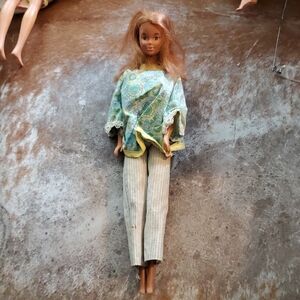 Vintage Doll with Blue and Green Outfit